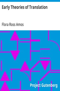 Early Theories of Translation — Flora Ross Amos cover