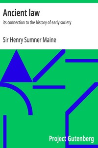 Ancient law : $b its connection to the history of early society — Henry Sumner, Sir Maine cover