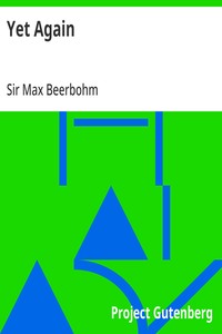 Yet Again — Max, Sir Beerbohm cover