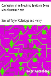 Confessions of an Inquiring Spirit and Some Miscellaneous Pieces — Samuel Taylor Coleridge cover