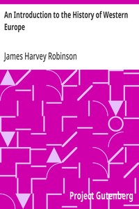 An Introduction to the History of Western Europe — James Harvey Robinson cover