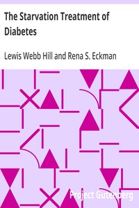 The Starvation Treatment of Diabetes — Lewis Webb Hill cover