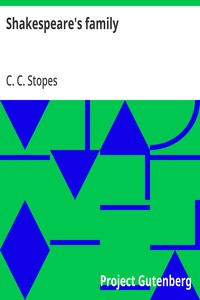 Shakespeare's family — C. C. (Charlotte Carmichael) Stopes cover