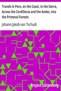Travels in Peru, on the Coast, in the Sierra, Across the Cordilleras and the Andes, into the Primeval Forests — Johann Jakob von Tschudi cover