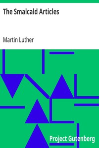 The Smalcald Articles — Martin Luther cover