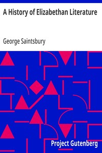A History of Elizabethan Literature — George Saintsbury cover