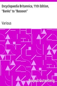 Encyclopaedia Britannica, 11th Edition, "Banks" to "Bassoon": Volume 3, Part 1, Slice 3 cover