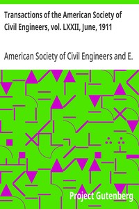 Transactions of the American Society of Civil Engineers, vol. LXXII, June, 1911: Water Purification Plant, Washington, D. C. Results of Operation. — American Society of Civil Engineers cover