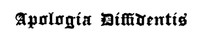 Apologia Diffidentis — O. M. (Ormonde Maddock) Dalton cover