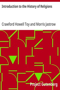 Introduction to the History of Religions: Handbooks on the History of Religions, Volume IV — Crawford Howell Toy cover