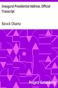 Inaugural Presidential Address, Official Transcript — Barack Obama cover