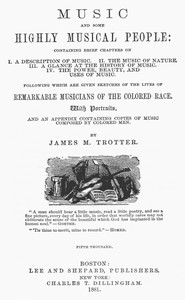 Music and Some Highly Musical People — James M. Trotter cover