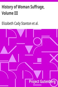 History of Woman Suffrage, Volume III — Anonymous cover