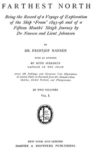 Farthest North, Vol. I: Being the Record of a Voyage of Exploration of the Ship 'Fram' 1893-1896 cover