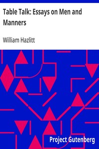 Table Talk: Essays on Men and Manners — William Hazlitt cover