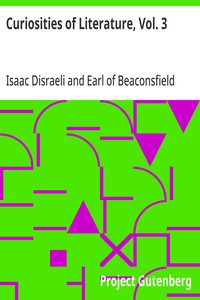 Curiosities of Literature, Vol. 3 — Isaac Disraeli cover