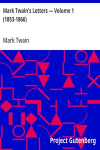 Mark Twain's Letters — Volume 1 (1853-1866) — Mark Twain cover