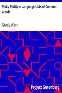 Moby Multiple Language Lists of Common Words — Grady Ward cover