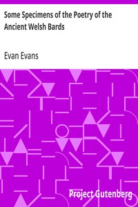 Some Specimens of the Poetry of the Ancient Welsh Bards — Evan Evans cover