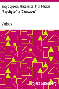 Encyclopaedia Britannica, 11th Edition, "Capefigue" to "Carneades": Volume 5, Slice 3 — Various cover