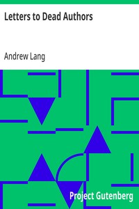 Letters to Dead Authors — Andrew Lang cover