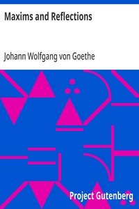 Maxims and Reflections — Johann Wolfgang von Goethe cover