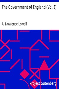 The Government of England (Vol. I) cover