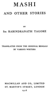 Mashi, and Other Stories — Rabindranath Tagore cover