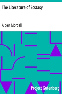 The Literature of Ecstasy — Albert Mordell cover
