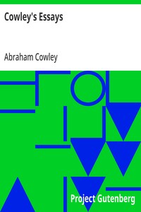 Cowley's Essays — Abraham Cowley cover