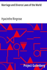 Marriage and Divorce Laws of the World — Hyacinthe Ringrose cover