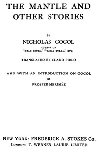 The Mantle, and Other Stories — Nikolai Vasilevich Gogol cover