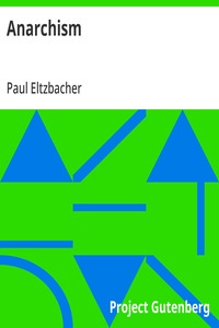 Anarchism — Paul Eltzbacher cover