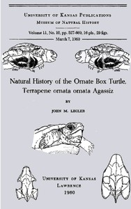 Natural History of the Ornate Box Turtle, Terrapene ornata ornata Agassiz — John M. Legler cover