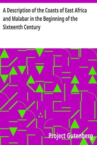 A Description of the Coasts of East Africa and Malabar in the Beginning of the Sixteenth Century — Anonymous cover