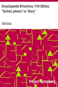 Encyclopaedia Britannica, 11th Edition, "Gichtel, Johann" to "Glory": Volume 12, Slice 1 cover
