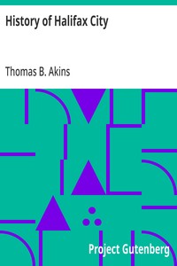 History of Halifax City — Thomas B. Akins cover