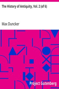 The History of Antiquity, Vol. 2 (of 6) — Max Duncker cover