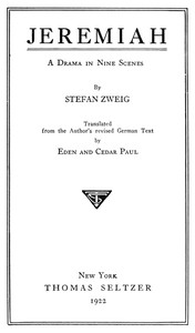 Jeremiah: A Drama in Nine Scenes — Stefan Zweig cover