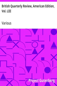 British Quarterly Review, American Edition, Vol. LIII: January and April, 1871 — Various cover