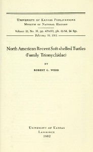 North American Recent Soft-Shelled Turtles (Family  Trionychidae) — Robert G. (Robert Gravem) Webb cover