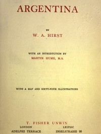 Argentina — W. A. (William Alfred) Hirst cover