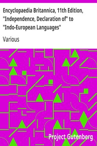 Encyclopaedia Britannica, 11th Edition, "Independence, Declaration of" to "Indo-European Languages": Volume 14, Slice 4 — Various cover
