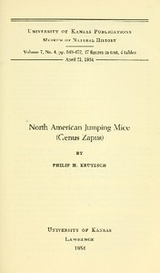 North American Jumping Mice (Genus Zapus) — Philip H. (Philip Henry) Krutzsch cover