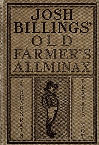 Josh Billings' Farmer's Allminax, 1870-1879 cover
