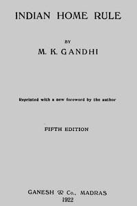 Indian Home Rule cover