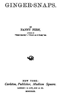 Ginger-Snaps — Fanny Fern cover