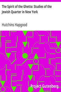 The Spirit of the Ghetto: Studies of the Jewish Quarter in New York — Hutchins Hapgood cover