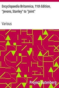 Encyclopaedia Britannica, 11th Edition, "Jevons, Stanley" to "Joint": Volume 15, Slice 4 — Various cover