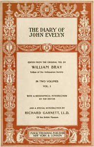 The Diary of John Evelyn (Volume 1 of 2) — John Evelyn cover